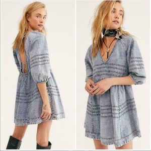 Free People Sweet Surrender Denim Mini Dress XS